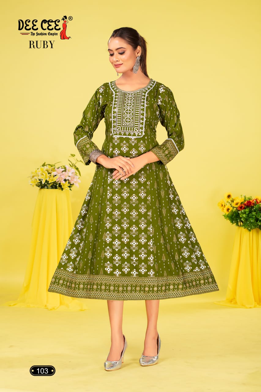 Ruby By Deecee Rayon Palin Printed Kurti Wholesale Price In Surat